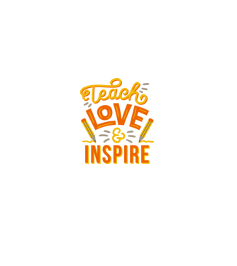 Teach Love Inspire pentru profesori model alb pe tricou