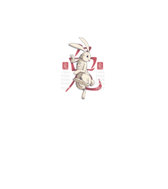 Year of the Rabbit model turcoaz pe tricou