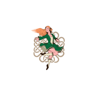 Femeile Dansatoare irlandeză model alb pe tricou