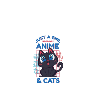 Doar o fată căreia îi place Anime și Pisicile model alb pe tricou