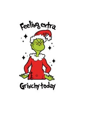 Feeling extra Grinchy today model negru pe tricou