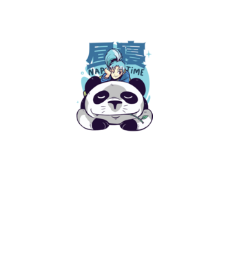 Anime Panda relaxare model alb pe tricou