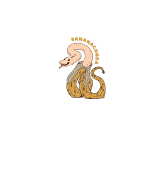 Bananaconda model alb pe tricou