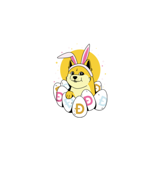 Dogecoin Paște model albastru închis pe tricou