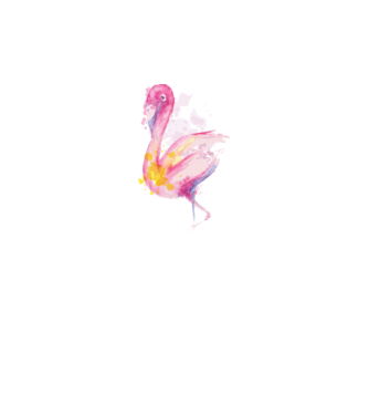 Flamingo Pictură model alb pe tricou