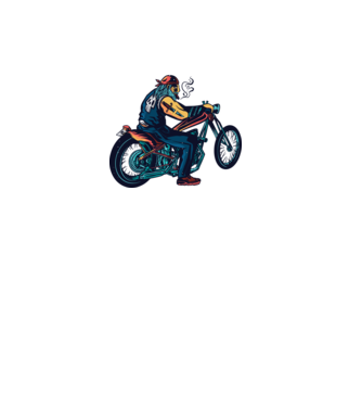 Motociclist Chopper model alb pe tricou