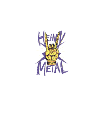 Heavy Metal model negru pe tricou