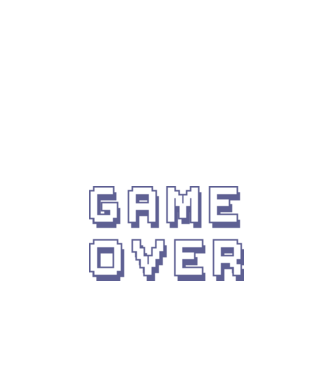 Game Over model alb pe tricou