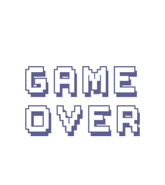 Game Over model alb pe tricou