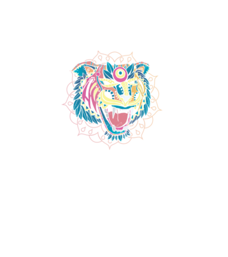 Tigru Mandala model turcoaz pe tricou