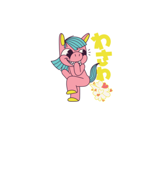 Bășică Unicorn model roșu pe tricou
