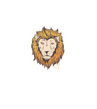 Lion head Horoscope model albastru deschis pe tricou