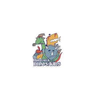 Dungeons and Dinosaurs model negru pe tricou