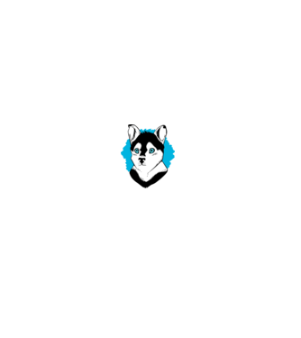 Câine Pomsky model gri pe tricou