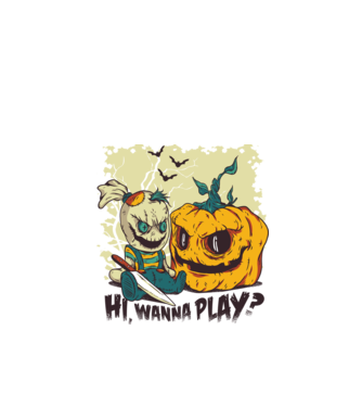 Vrei să te joci? Halloween model turcoaz pe tricou