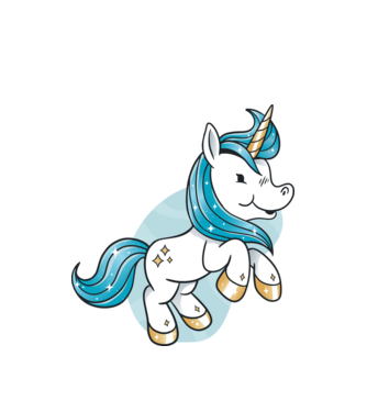 Unicorn drăguț model alb pe tricou
