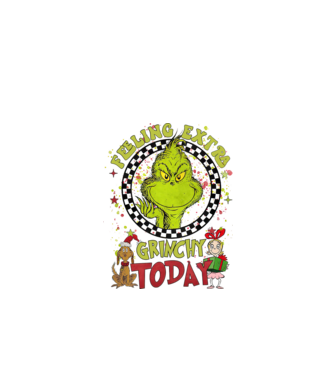 Feeling extra Grinchy today - Grinch model alb pe tricou