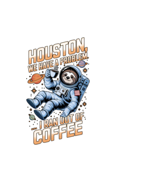 Houston we have a problem coffee model alb pe tricou