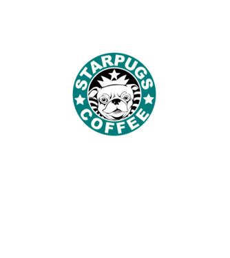 Starpugs Coffee model negru pe tricou