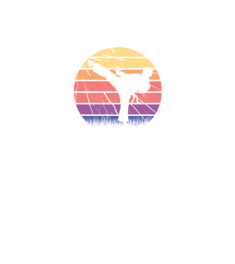 Karate Retro model negru pe tricou