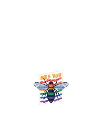 Bee You Pride model negru pe tricou