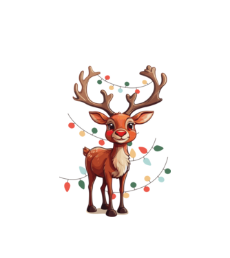 Festive Rudolph model alb pe tricou