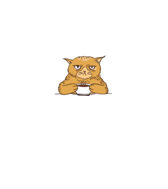 Grumpy Cat - Pisică supărată cu cafea model turcoaz pe tricou