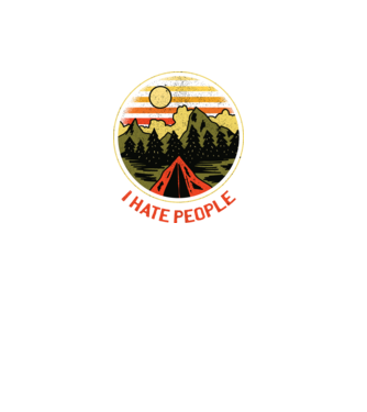 Urăsc oamenii tricou de camping model negru pe tricou