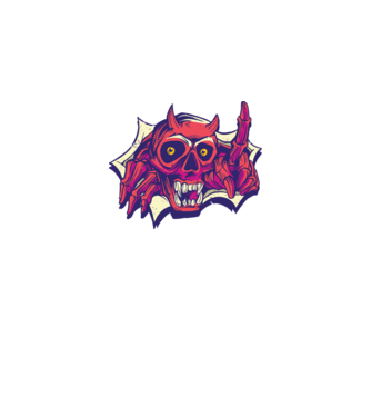 Craniu de Demon model negru pe tricou