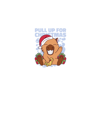 Pull up for christmas Capybara model alb pe tricou