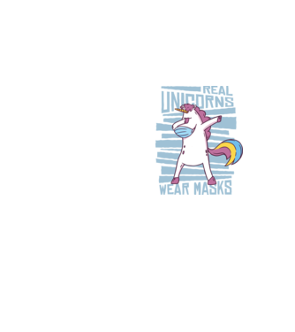 Unicorn DAB Mască model galben neon pe tricou
