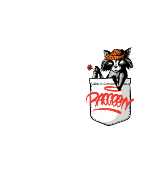 Raton de buzunar model galben neon pe tricou