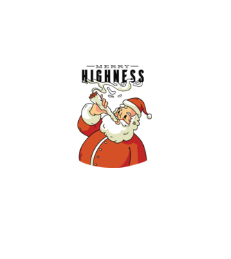 Merry Highness Mikulás fumează iarbă model verde pe tricou
