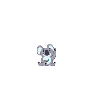 Koala drăguț model gri pe tricou