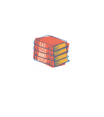 Eat Sleep Books Repeat Lectură model negru pe tricou