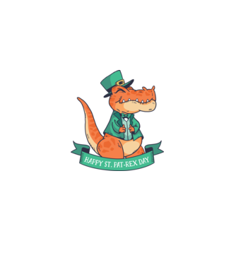 Dinozaur Sfântul Patrick model verde pe tricou