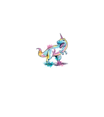 Unicornsaurus - Dinozaur Unicorn model alb pe tricou