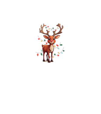 Festive Rudolph model alb pe tricou