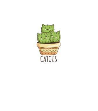 Catcus Pisică Cactus model alb pe tricou