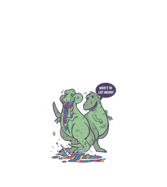 T-rex a mâncat unicornul model alb pe tricou