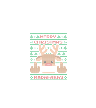 Merry Christmas Madafakas model negru pe tricou