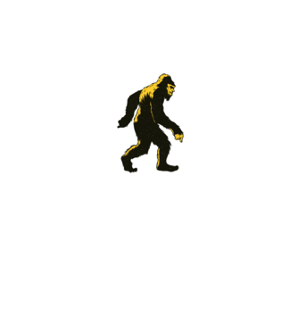 Yeti în pădure model negru pe tricou