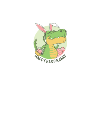 Paște Fericit tricou cu dinozaur model alb pe tricou