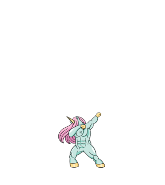 Unicorn Body Building DAB model alb pe tricou