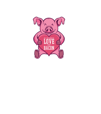 All you need is love and bacon model negru pe tricou