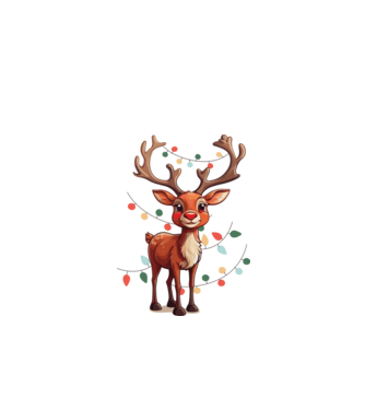 Festive Rudolph model alb pe tricou