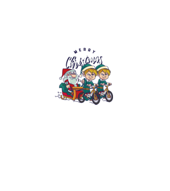 Merry Christmas Moș Crăciun cu sanie cu bicicletă model albastru deschis pe tricou