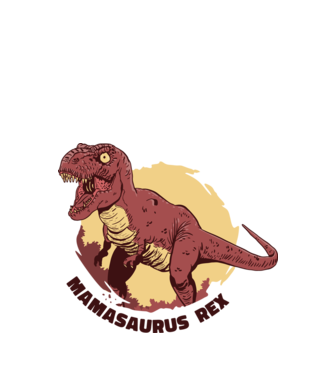 mamasaurus rex model alb pe tricou