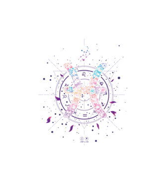 Pisces Zodiac model alb pe tricou