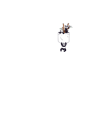 Panda de buzunar model alb pe tricou